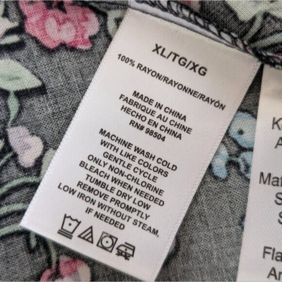 Lanz of Salzburg Floral Elegance Dress XL Black Pink Cottagecore Knee Length - Picture 7 of 8